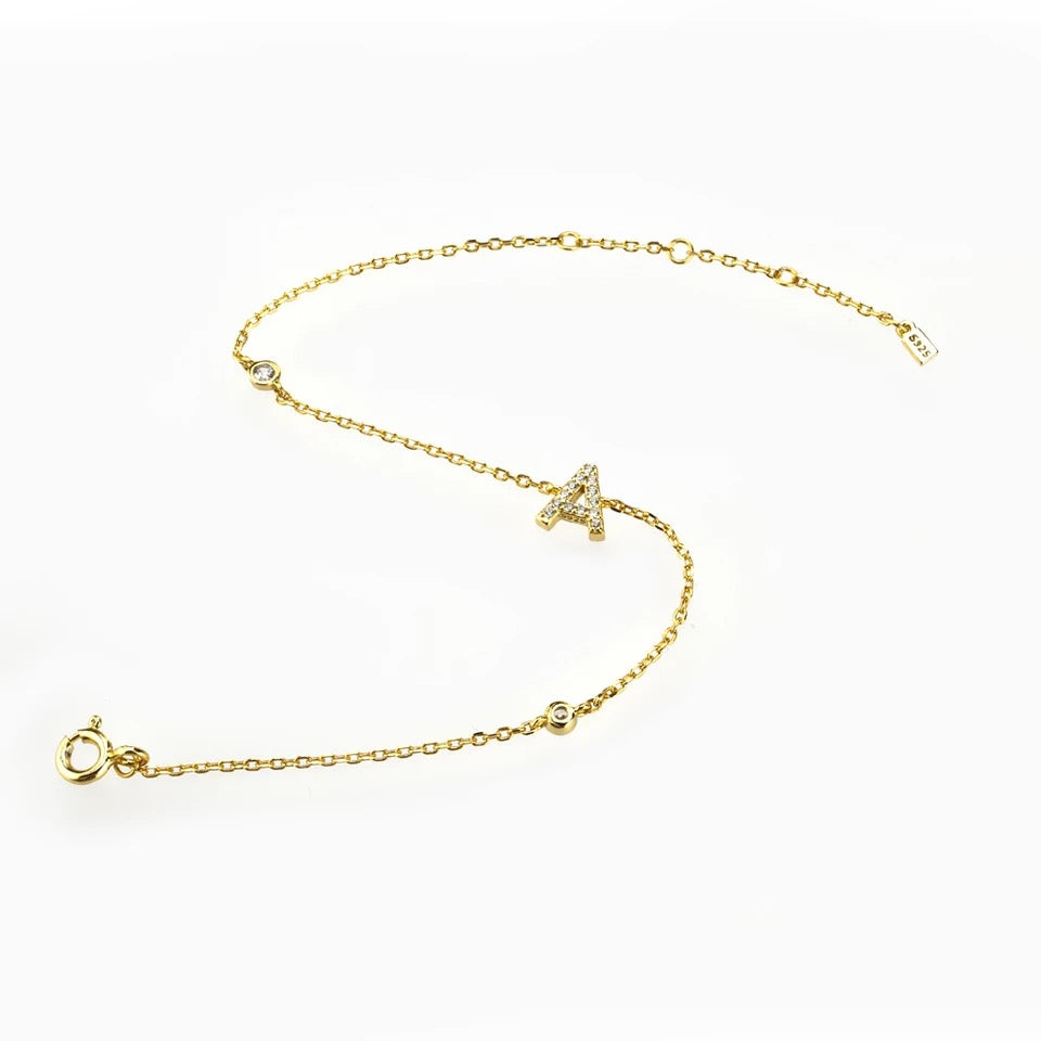 Crystal Initial Bracelet