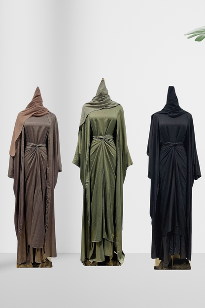 Imanah Linen Blend Abaya Set